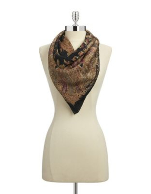 Lauren Ralph Lauren Sofia Floral Paisley Silk Scarf - BLACK