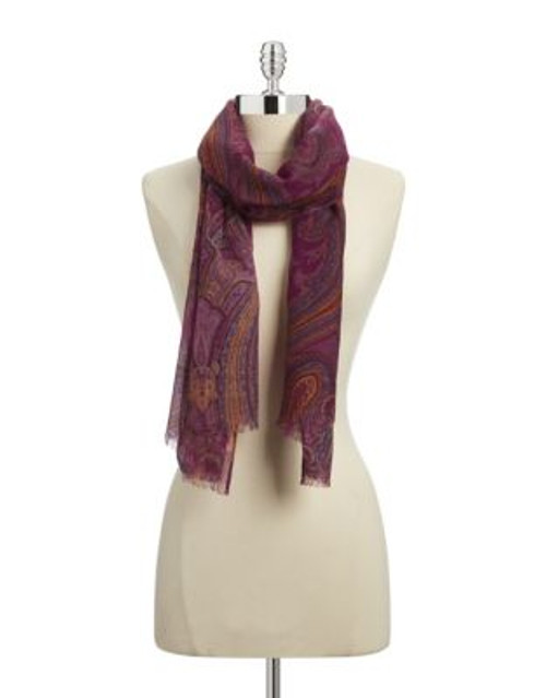 Lauren Ralph Lauren Alexa Paisley Wool Scarf - DOLCE PINK