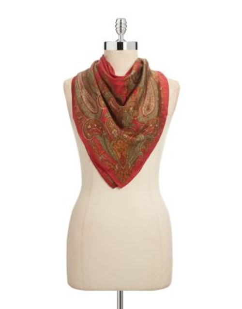 Lauren Ralph Lauren Rene Silk Paisley Jacquard Scarf - RED