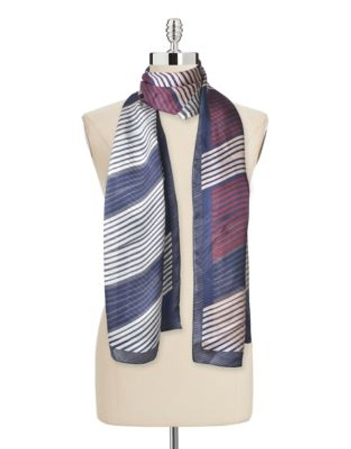 Vince Camuto Optic Geo Silk Scarf - GREY