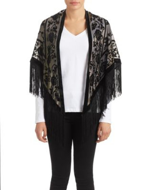 Collection 18 Velvet Burnout Triangle Wrap - GOLD