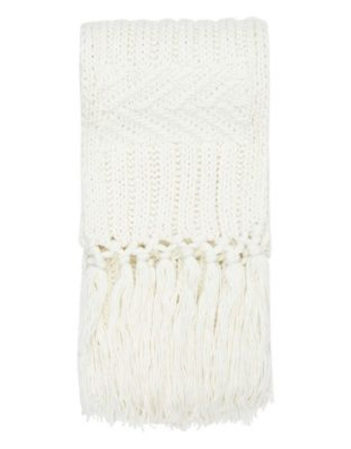 Topshop Cable Knit Scarf - CREAM