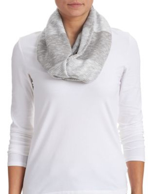 Calvin Klein Plaited Stripe Infinity Scarf - GREY