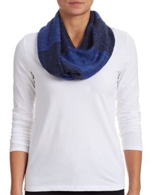 Calvin Klein Plaited Stripe Infinity Scarf - NAVY