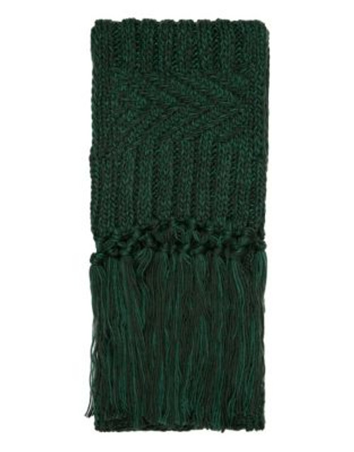 Topshop Cable Knit Scarf - GREEN