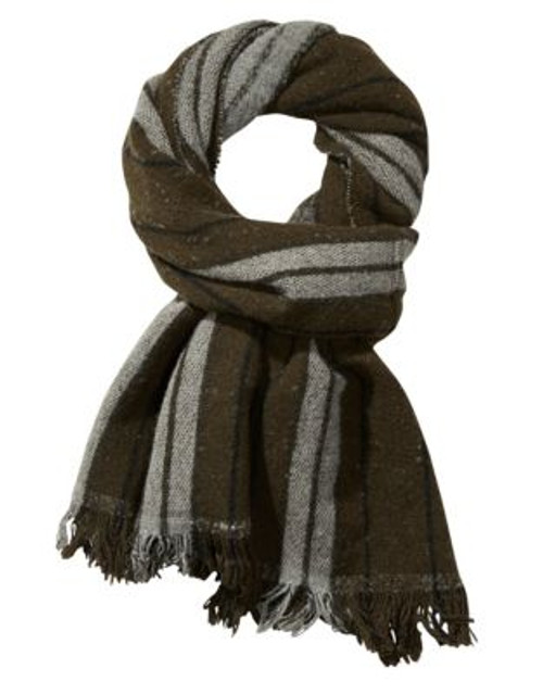 Maison Scotch Wool Blanket Scarf - GREEN