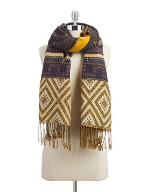 T&C Theodora & Callum Diamond Weave Blanket Scarf - INDIGO