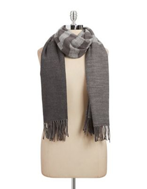 Echo Soft Stripe Blanket Scarf - BLACK