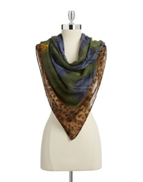 Lauren Ralph Lauren Mix Print Wool Layering Scarf - ROYAL