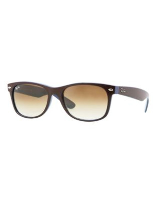 Ray-Ban New Wayfarer Sunglasses - BROWN ON BLUE (874/51) - 52 MM