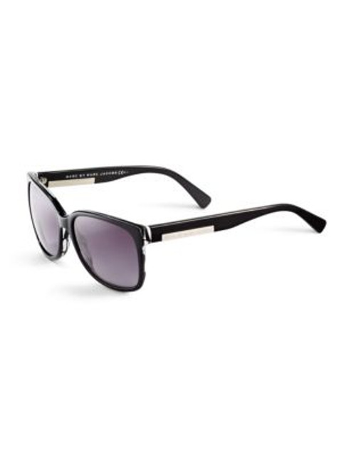 Marc By Marc Jacobs Large Wayfarer Sunglasses - STRIPED BLACK