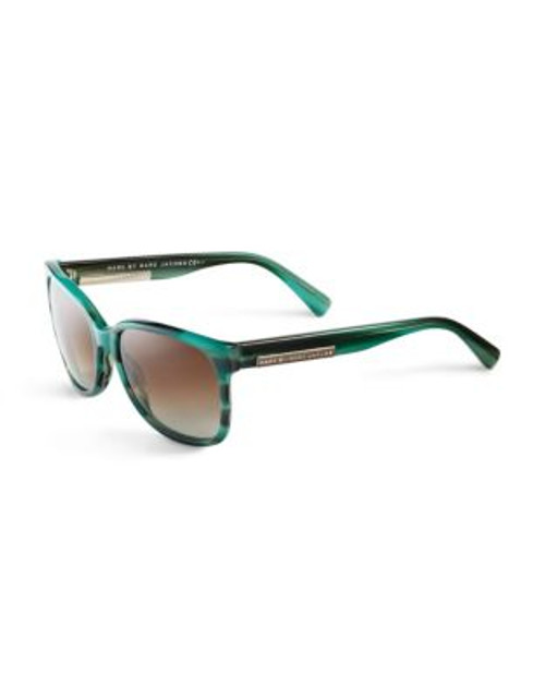 Marc By Marc Jacobs Large Wayfarer Sunglasses - STRIPED GREEN