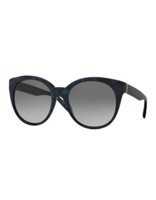 Versace Logo Cateye Sunglasses - BLUE MARBLED GREEN