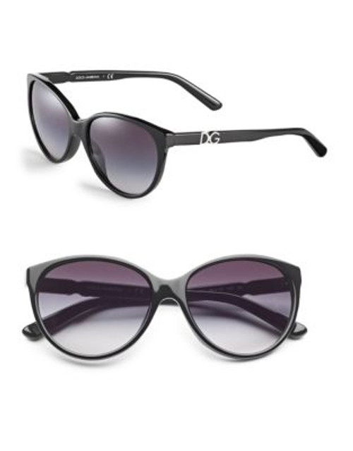 Dolce & Gabbana 56mm Round Sunglasses - BLACK