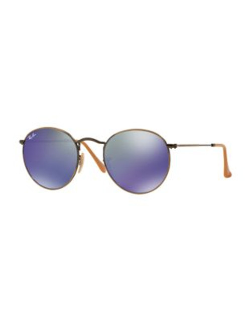 Ray-Ban John Lennon Round Sunglasses-BRONZE WITH BLUE MIRRORED LENSES (167/68) - BRONZE WITH BLUE MIRRORED LENSES (167/68) - XXX-SMALL