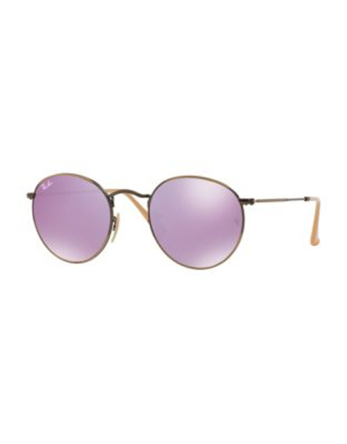 Ray-Ban John Lennon Round Sunglasses-BRONZE WITH LILAC MIRRORED LENSES (167/4K) - BRONZE WITH LILAC MIRRORED LENSES (167/4K) - XXX-SMALL