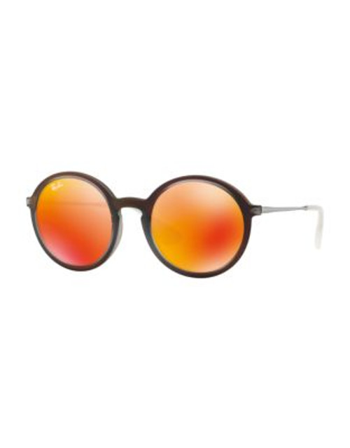 Ray-Ban Flash Mirror Round Sunglasses - ORANGE - 50 MM