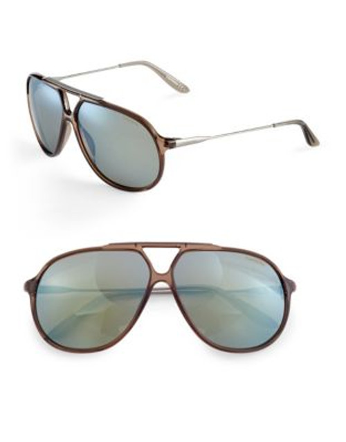 Carrera Faux Ivory Aviator 64mm Sunglasses - MUD