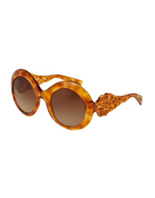 Dolce & Gabbana Catwalk 55mm Round Sunglasses - AMBER