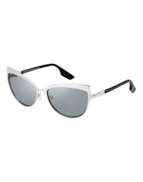 Mcq By Alexander Mcqueen Cat Eye Sunglass MCQ0008/S - SILVER MIRRORED