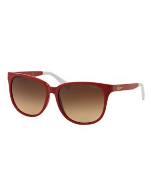 Ralph By Ralph Lauren Eyewear Script Logo 57mm Square Sunglasses - RED