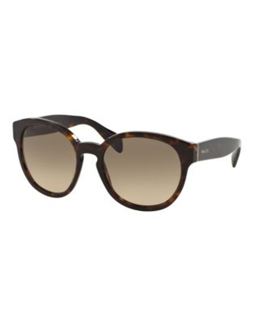 Prada 56mm Round Gradient Sunglasses - HAVANA