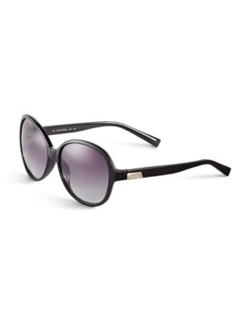 Calvin Klein 58mm R701S Round Sunglasses - BLACK