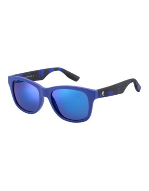 Mcq By Alexander Mcqueen Rectangular Sunglass MCQ0002/S - BLUE MIRRORED