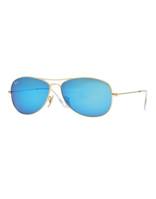 Ray-Ban Cockpit Aviators - MATTE GOLD/BLUE MIRRORED LENSES (112/17) - 59 MM