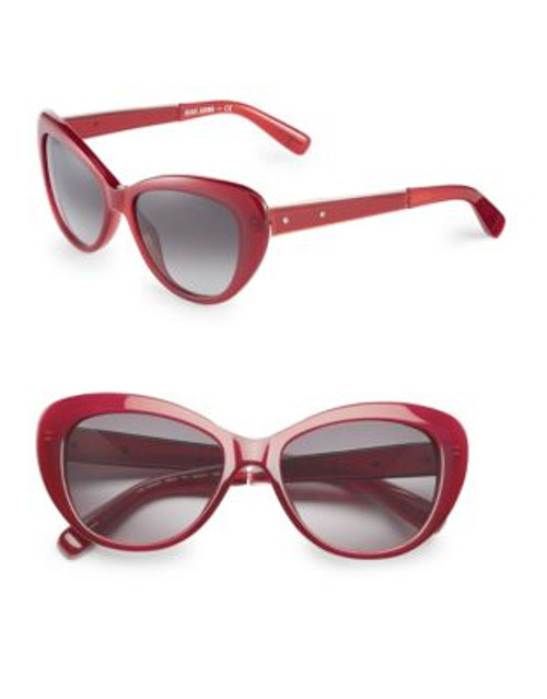 Bobbi Brown 54mm Anna Round Cat-Eye Sunglasses - BURGUNDY