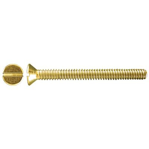 6-32x1/2 Fl Hd Slot Brass Mach Screw