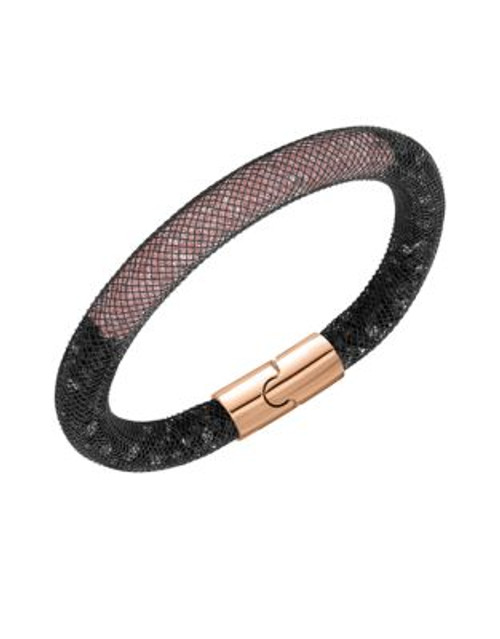 Swarovski Silver Tone Swarovski Soft Stardust Crystal Bangle - BLACK