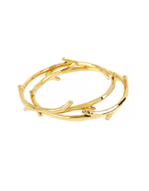 Diane Von Furstenberg Twigs and Links Bangle Bracelet Set - GOLD