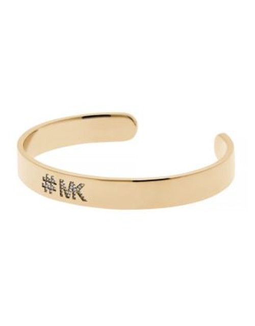 Michael Kors MK Logo Open Cuff Bracelet - GOLD
