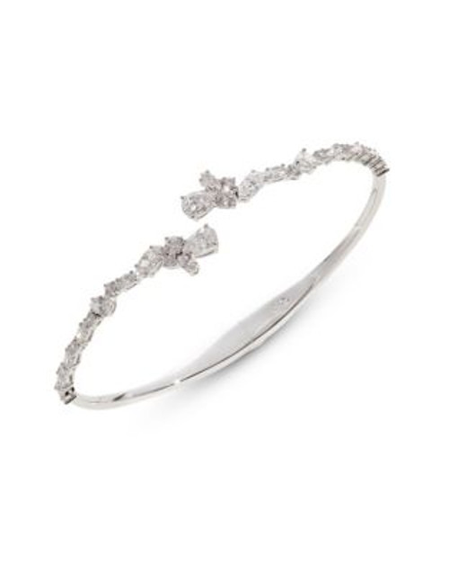 Nadri Fantasia Cubic Zirconia Hinged Bracelet - SILVER