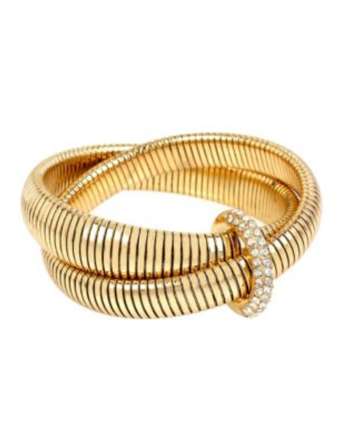 Diane Von Furstenberg Pave Ring Interlocked Omega Goldtone Bracelet - GOLD