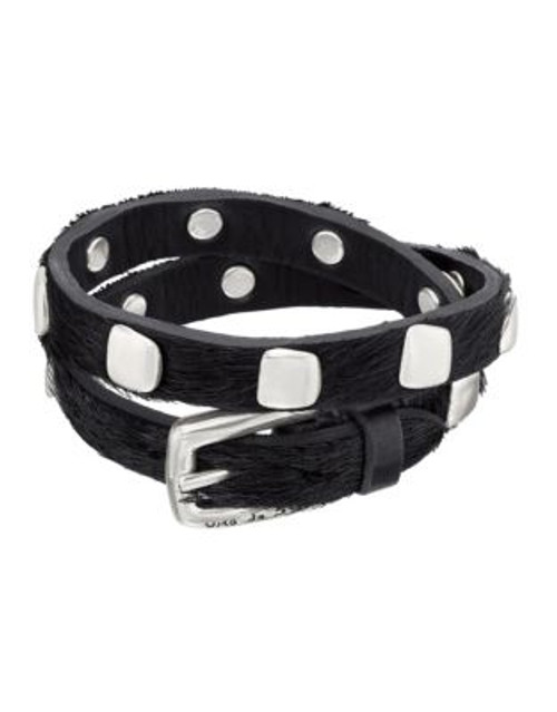 Uno De 50 No Blemish Calf Hair Bracelet - BLACK