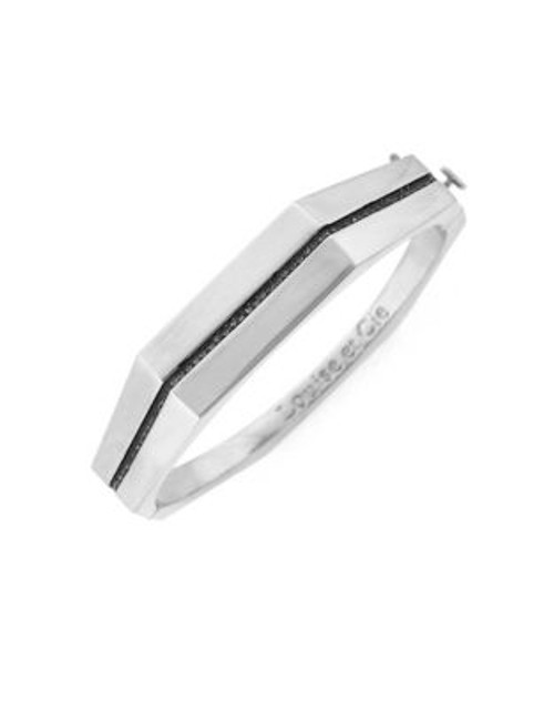 Louise Et Cie Pave Hinged Bangle - SILVER