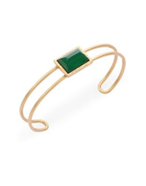 Gerard Yosca Baguette Stone Cuff Bracelet - GREEN