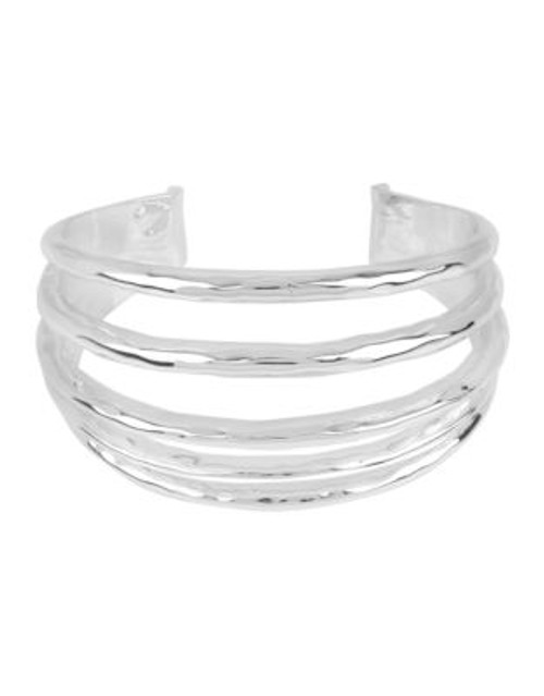 Robert Lee Morris Soho Boho City Sculptural Hinged Bangle Bracelet - SILVER