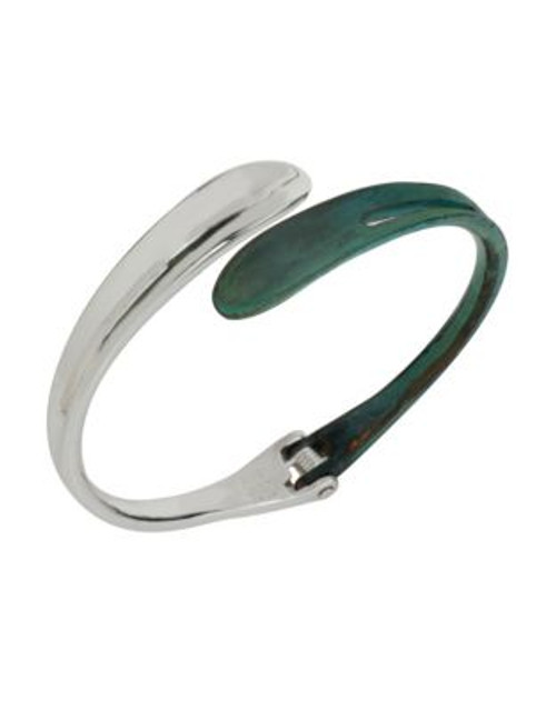 Robert Lee Morris Soho Patina and Silver Cut-Out Hinged Wrap Bangle Bracelet - PATINA