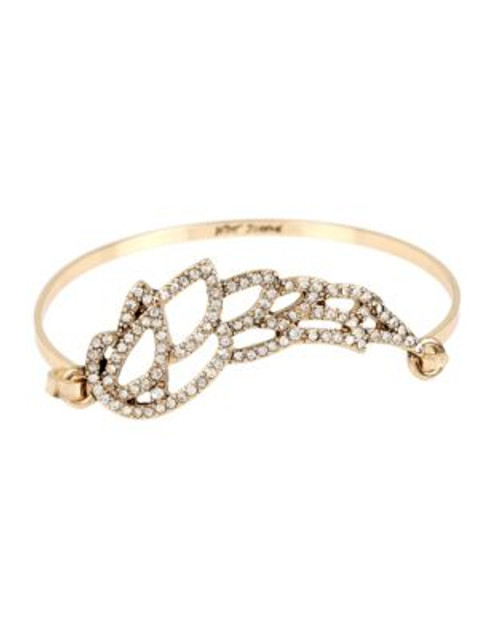 Betsey Johnson Pave Filigree Wing Bracelet - WHITE