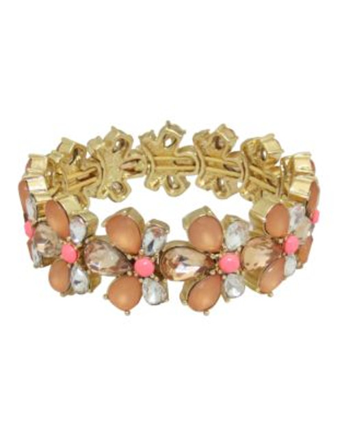 Nine West Metal Crystal Multi-Stone Stretch Bracelet - PINK