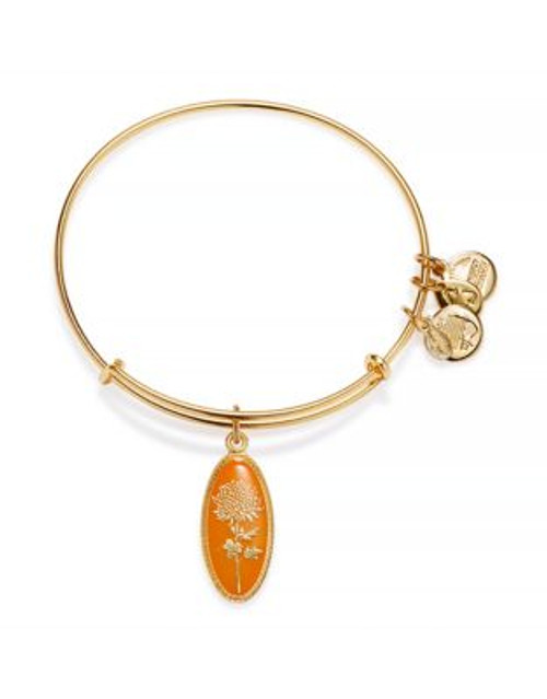 Alex And Ani Pursuit of Persephone Collection Golden Flower - Chrysanthemum Bangle - ORANGE/GOLD