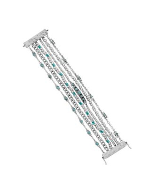 Lucky Brand Five-Row Beaded Bracelet - SILVER