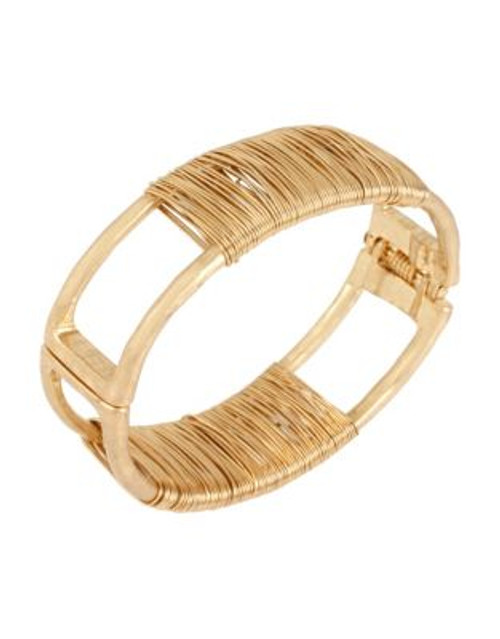Robert Lee Morris Soho Wire Wrapped Hinged Bangle Bracelet - SOFT GOLD