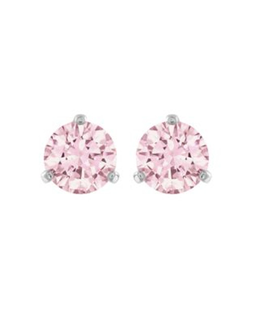 Swarovski Rose Gold Tone Swarovski Crystal Stud Earring - PINK