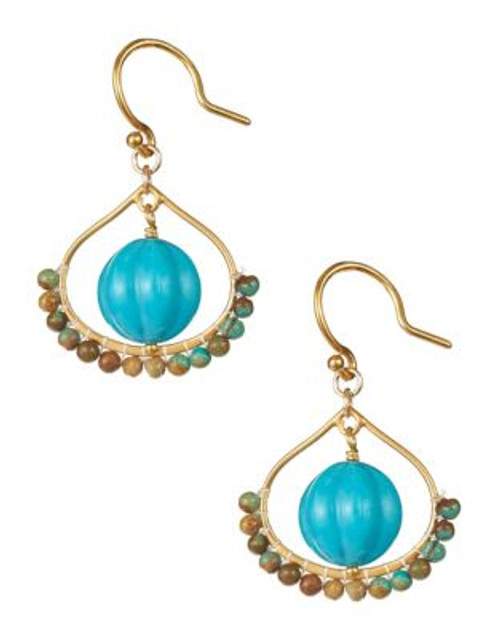 Chan Luu Turquoise Teardrop Earrings - BLUE