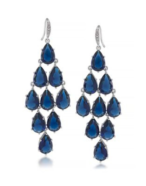 Carolee Crystal Kite Chandelier Earrings - DARK BLUE