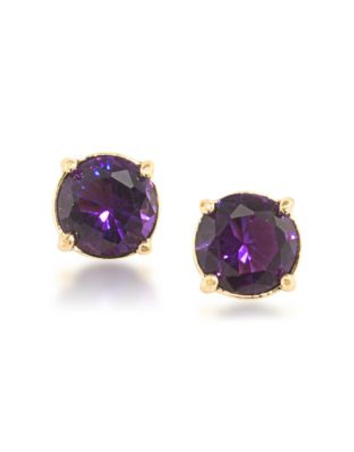 Carolee Flower District Round Faceted Stud Earrings - DARK PURPLE